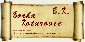 Borka Koturović vizit kartica